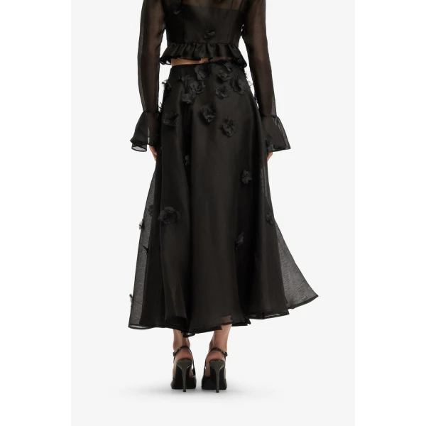 Leo Lin Leila Petal Midi Skirt  - Leo Lin Dress - Australian Luxury Fashion - Shop at Luxury Shoes 