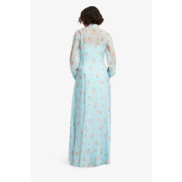 Leo Lin Lilith Tie Neck Maxi Dress  - Leo Lin Dress - Australian Luxury Fashion - Shop at Luxury Shoes 