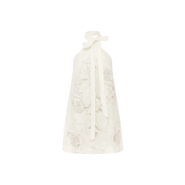 Leo Lin Lola Appliqué Halterneck Mini Dress  - Leo Lin Dress - Australian Luxury Fashion - Shop at Luxury Shoes 
