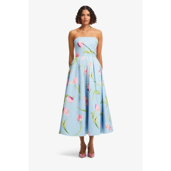 Leo Lin Lynn Bustier Midi Dress  - Leo Lin Dress - Australian Luxury Fashion - Shop at Luxury Shoes 