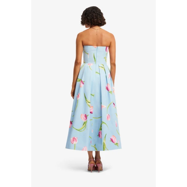 Leo Lin Lynn Bustier Midi Dress  - Leo Lin Dress - Australian Luxury Fashion - Shop at Luxury Shoes 