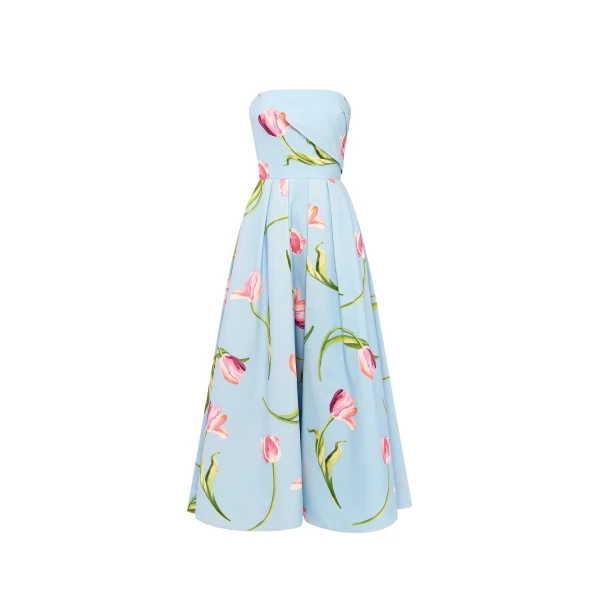 Leo Lin Lynn Bustier Midi Dress  - Leo Lin Dress - Australian Luxury Fashion - Shop at Luxury Shoes 