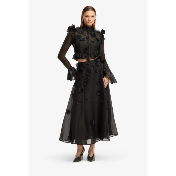 Leo Lin Maeve Petal Butterfly Long Sleeve Top  - Leo Lin Dress - Australian Luxury Fashion - Shop at Luxury Shoes 