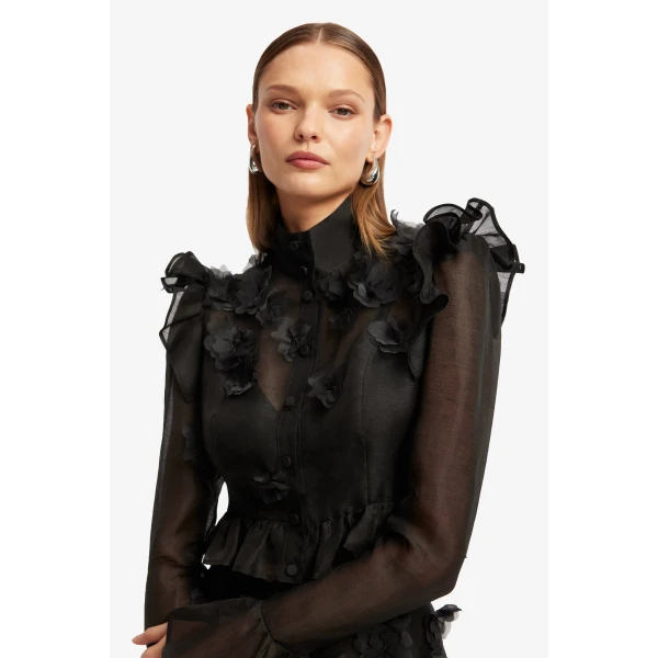Leo Lin Maeve Petal Butterfly Long Sleeve Top  - Leo Lin Dress - Australian Luxury Fashion - Shop at Luxury Shoes 