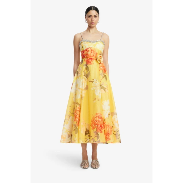 Leo Lin Mariela Embellished Midi Dress  - Leo Lin Dress - Australian Luxury Fashion - Shop at Luxury Shoes 
