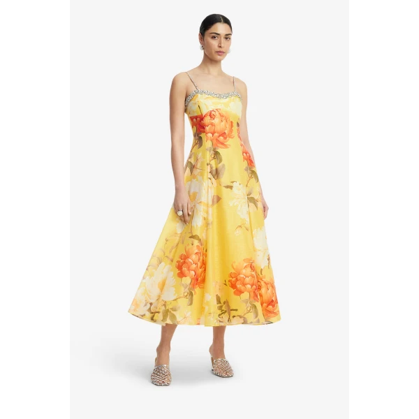 Leo Lin Mariela Embellished Midi Dress  - Leo Lin Dress - Australian Luxury Fashion - Shop at Luxury Shoes 
