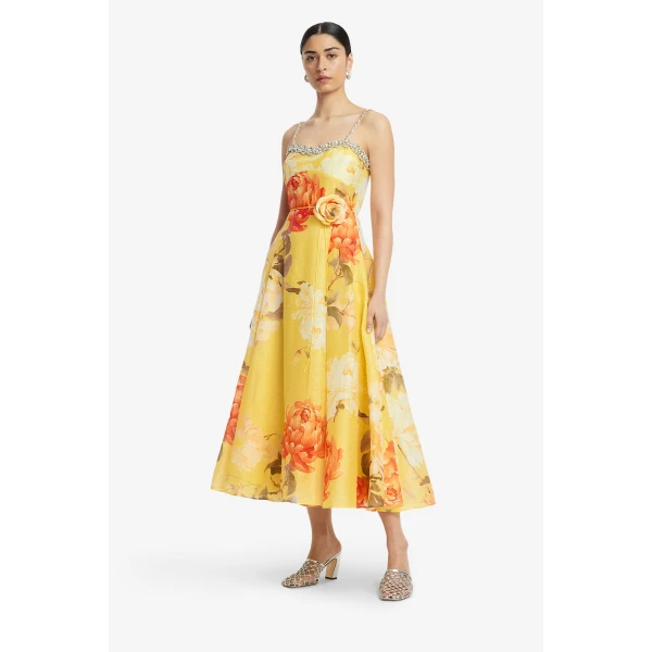 Leo Lin Mariela Embellished Midi Dress  - Leo Lin Dress - Australian Luxury Fashion - Shop at Luxury Shoes 