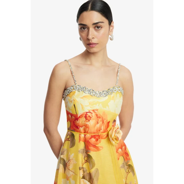 Leo Lin Mariela Embellished Midi Dress  - Leo Lin Dress - Australian Luxury Fashion - Shop at Luxury Shoes 