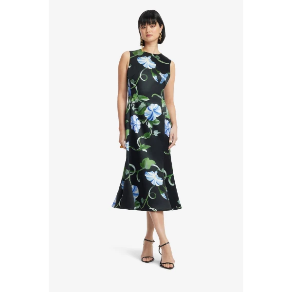 Leo Lin Olive Midi Dress  - Leo Lin Dress - Australian Luxury Fashion - Shop at Luxury Shoes 