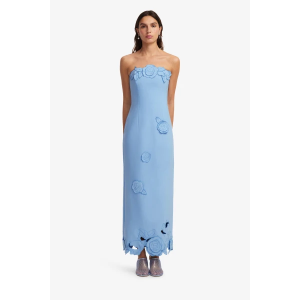 Leo Lin Rayna Appliqué Bustier Maxi Dress  - Leo Lin Dress - Australian Luxury Fashion - Shop at Luxury Shoes 