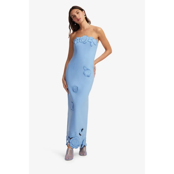 Leo Lin Rayna Appliqué Bustier Maxi Dress  - Leo Lin Dress - Australian Luxury Fashion - Shop at Luxury Shoes 