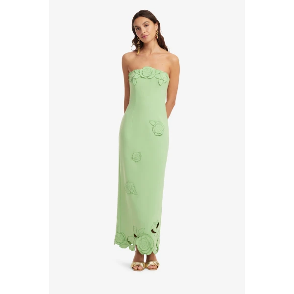 Leo Lin Rayna Appliqué Bustier Maxi Dress  - Leo Lin Dress - Australian Luxury Fashion - Shop at Luxury Shoes 