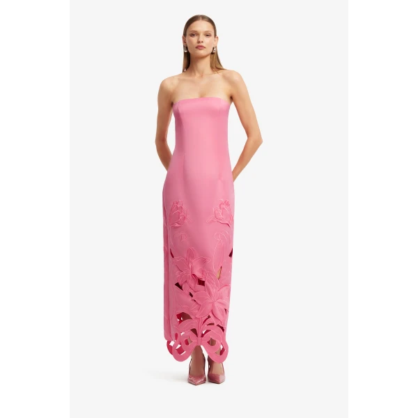 Leo Lin Rayna Appliqué Bustier Maxi Dress  - Leo Lin Dress - Australian Luxury Fashion - Shop at Luxury Shoes 