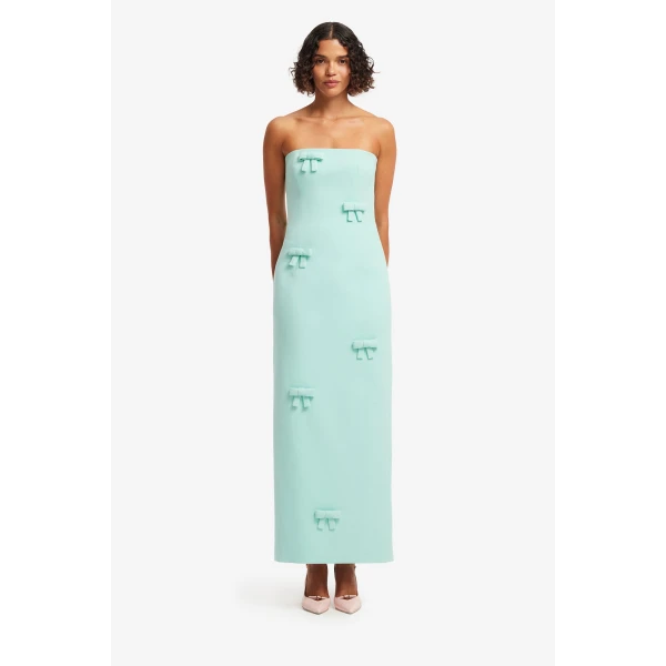 Leo Lin Rayna Bow Bustier Maxi Dress  - Leo Lin Dress - Australian Luxury Fashion - Shop at Luxury Shoes 