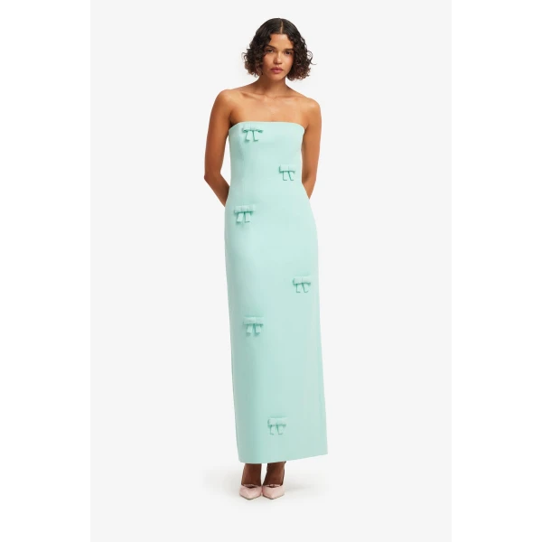 Leo Lin Rayna Bow Bustier Maxi Dress  - Leo Lin Dress - Australian Luxury Fashion - Shop at Luxury Shoes 