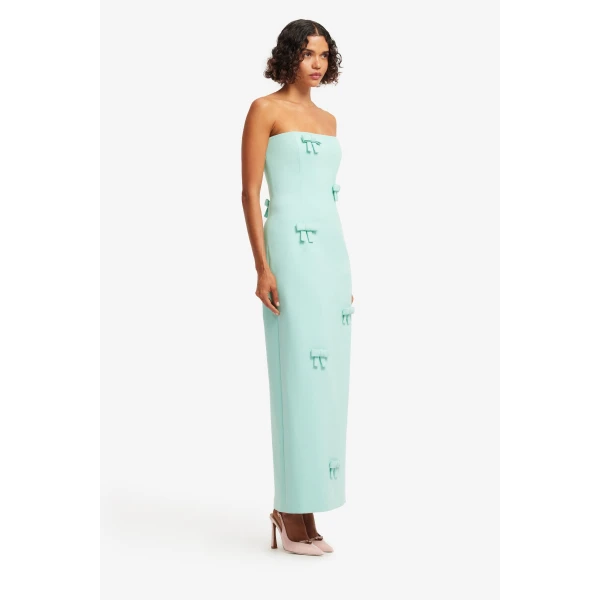 Leo Lin Rayna Bow Bustier Maxi Dress  - Leo Lin Dress - Australian Luxury Fashion - Shop at Luxury Shoes 