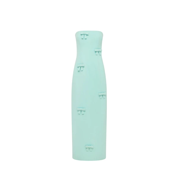 Leo Lin Rayna Bow Bustier Maxi Dress  - Leo Lin Dress - Australian Luxury Fashion - Shop at Luxury Shoes 