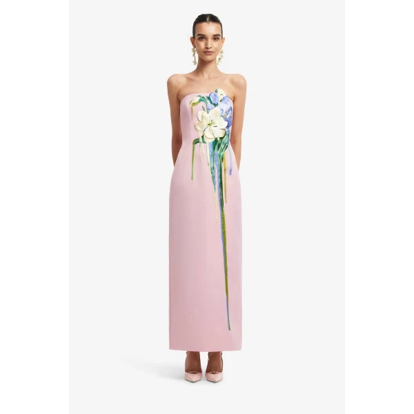 Leo Lin Rayna Embroidered Bustier Maxi Dress  - Leo Lin Dress - Australian Luxury Fashion - Shop at Luxury Shoes 