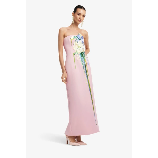 Leo Lin Rayna Embroidered Bustier Maxi Dress  - Leo Lin Dress - Australian Luxury Fashion - Shop at Luxury Shoes 