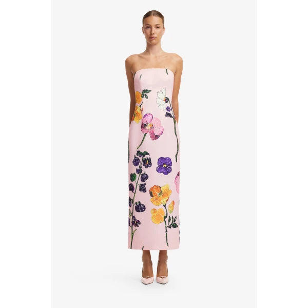 Leo Lin Rayna Printed Bustier Maxi Dress  - Leo Lin Dress - Australian Luxury Fashion - Shop at Luxury Shoes 