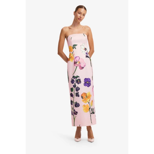 Leo Lin Rayna Printed Bustier Maxi Dress  - Leo Lin Dress - Australian Luxury Fashion - Shop at Luxury Shoes 