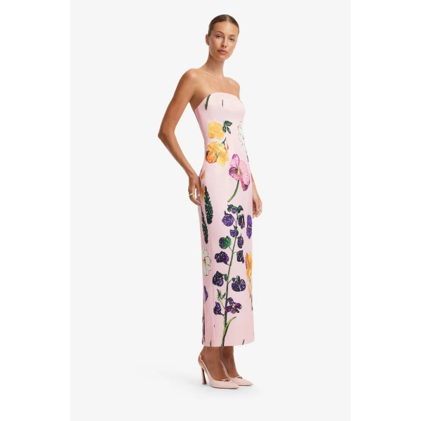 Leo Lin Rayna Printed Bustier Maxi Dress  - Leo Lin Dress - Australian Luxury Fashion - Shop at Luxury Shoes 