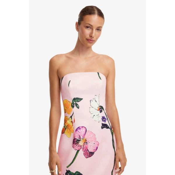 Leo Lin Rayna Printed Bustier Maxi Dress  - Leo Lin Dress - Australian Luxury Fashion - Shop at Luxury Shoes 