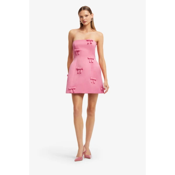 Leo Lin Roselle Bow Mini Dress  - Leo Lin Dress - Australian Luxury Fashion - Shop at Luxury Shoes 