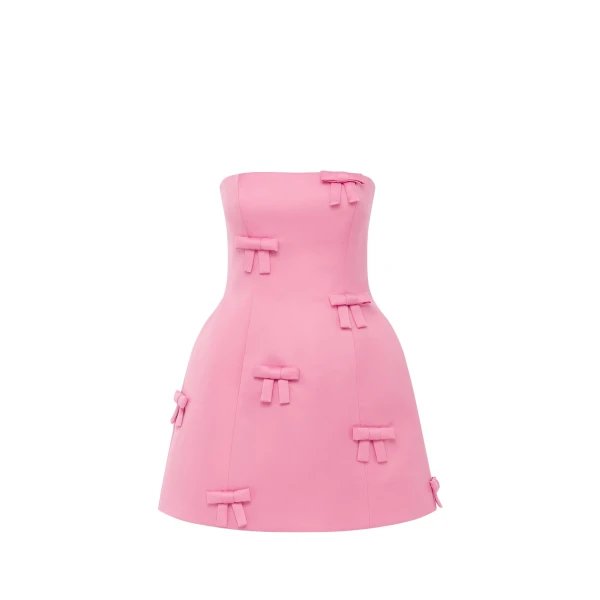 Leo Lin Roselle Bow Mini Dress  - Leo Lin Dress - Australian Luxury Fashion - Shop at Luxury Shoes 