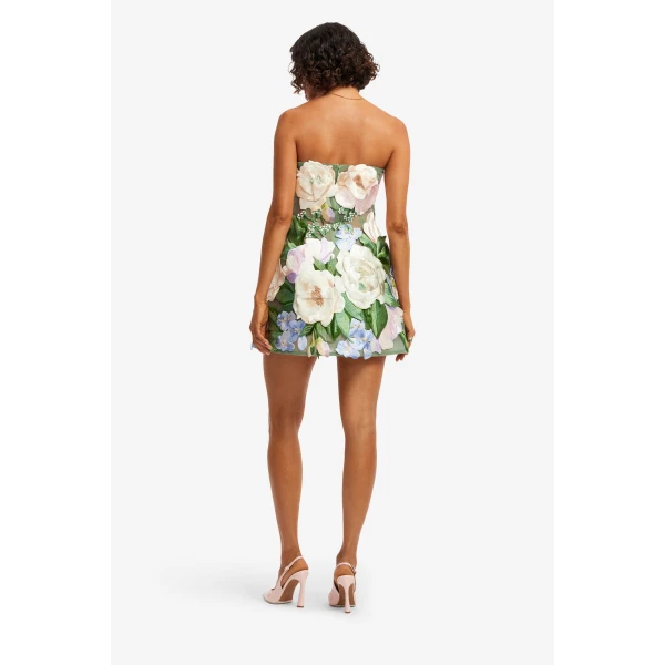 Leo Lin Roselle Floral Hand Embroidered Bustier Mini Dress  - Leo Lin Dress - Australian Luxury Fashion - Shop at Luxury Shoes 