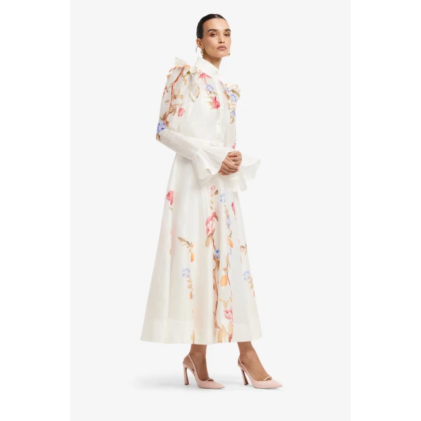 Leo Lin Selina Butterfly Sleeve Midi Dress  - Leo Lin Dress - Australian Luxury Fashion - Shop at Luxury Shoes 