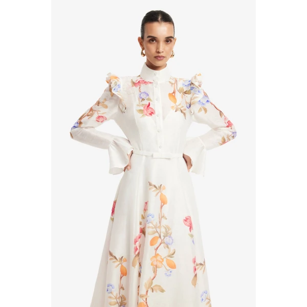 Leo Lin Selina Butterfly Sleeve Midi Dress  - Leo Lin Dress - Australian Luxury Fashion - Shop at Luxury Shoes 