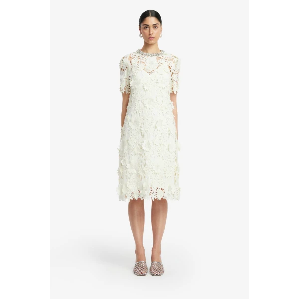 Leo Lin Sheridan Embellished Lace Midi Dress  - Leo Lin Dress - Australian Luxury Fashion - Shop at Luxury Shoes 