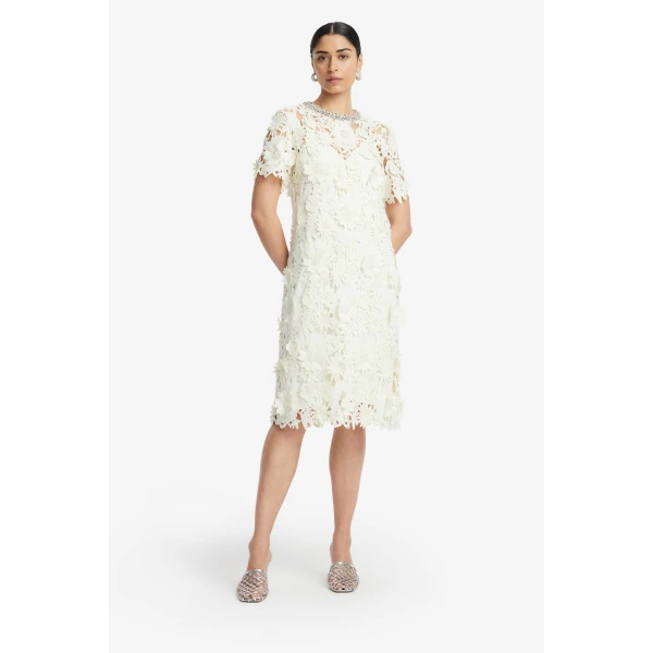 Leo Lin Sheridan Embellished Lace Midi Dress  - Leo Lin Dress - Australian Luxury Fashion - Shop at Luxury Shoes 