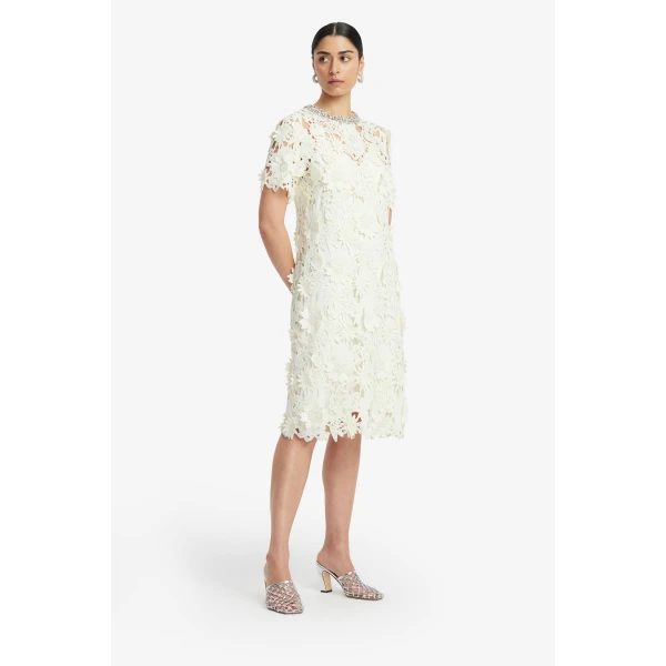 Leo Lin Sheridan Embellished Lace Midi Dress  - Leo Lin Dress - Australian Luxury Fashion - Shop at Luxury Shoes 