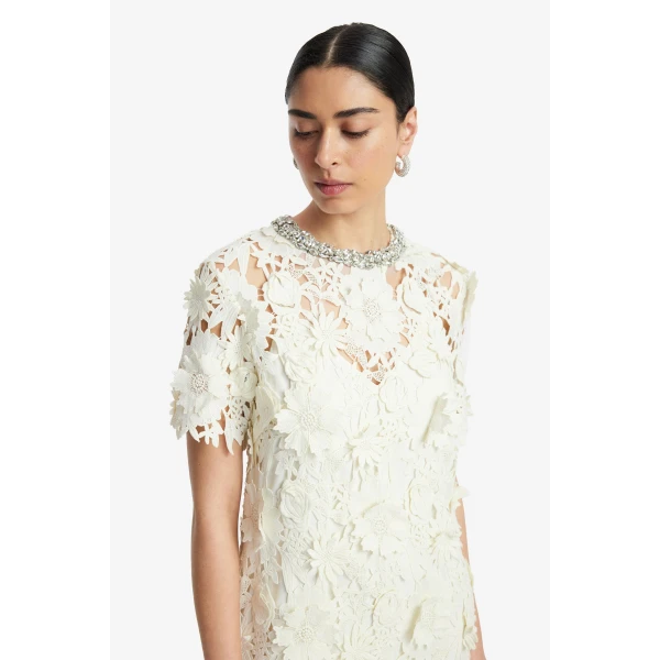 Leo Lin Sheridan Embellished Lace Midi Dress  - Leo Lin Dress - Australian Luxury Fashion - Shop at Luxury Shoes 