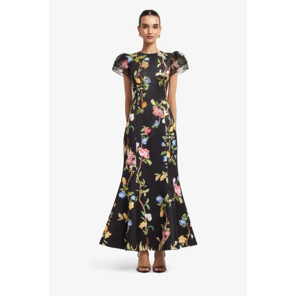Leo Lin Sofia Embellished Puff Sleeve Maxi Dress  - Leo Lin Dress - Australian Luxury Fashion - Shop at Luxury Shoes 