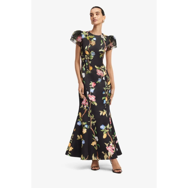 Leo Lin Sofia Embellished Puff Sleeve Maxi Dress  - Leo Lin Dress - Australian Luxury Fashion - Shop at Luxury Shoes 
