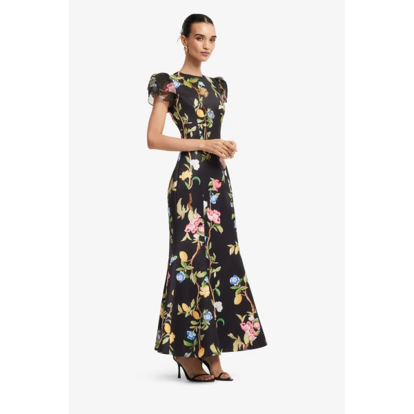 Leo Lin Sofia Embellished Puff Sleeve Maxi Dress  - Leo Lin Dress - Australian Luxury Fashion - Shop at Luxury Shoes 