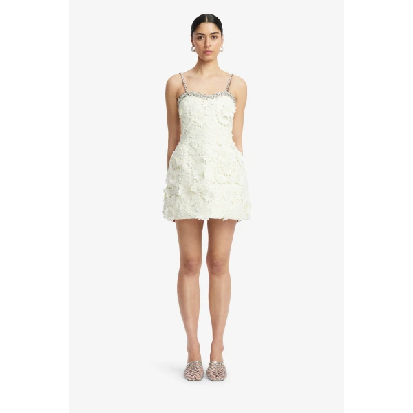 Leo Lin Sophia Embellished Lace Mini Dress  - Leo Lin Dress - Australian Luxury Fashion - Shop at Luxury Shoes 