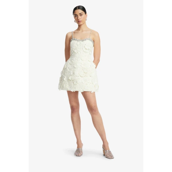 Leo Lin Sophia Embellished Lace Mini Dress  - Leo Lin Dress - Australian Luxury Fashion - Shop at Luxury Shoes 