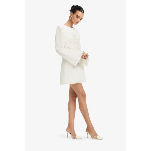 Leo Lin Suzanne Appliqué Bell Sleeve Mini Dress  - Leo Lin Dress - Australian Luxury Fashion - Shop at Luxury Shoes 