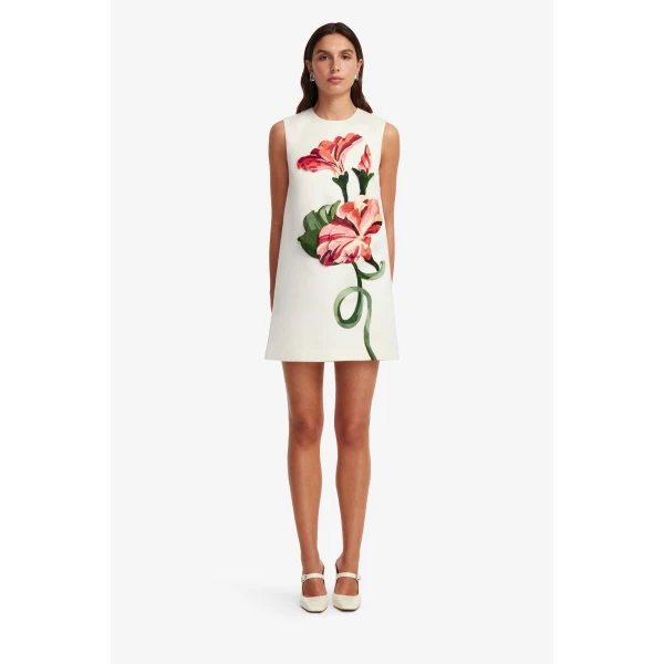 Leo Lin Yvonne Appliqué Floral Mini Dress  - Leo Lin Dress - Australian Luxury Fashion - Shop at Luxury Shoes 