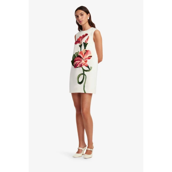 Leo Lin Yvonne Appliqué Floral Mini Dress  - Leo Lin Dress - Australian Luxury Fashion - Shop at Luxury Shoes 
