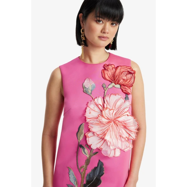 Leo Lin Yvonne Appliqué Floral Mini Dress  - Leo Lin Dress - Australian Luxury Fashion - Shop at Luxury Shoes 