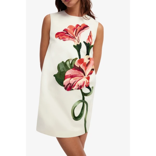 Leo Lin Yvonne Appliqué Floral Mini Dress  - Leo Lin Dress - Australian Luxury Fashion - Shop at Luxury Shoes 