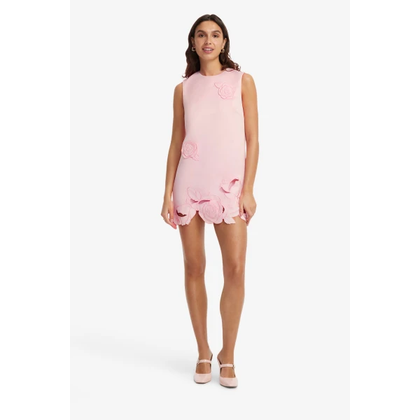 Leo Lin Yvonne Appliqué Mini Dress  - Leo Lin Dress - Australian Luxury Fashion - Shop at Luxury Shoes 
