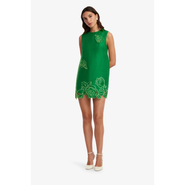Leo Lin Yvonne Appliqué Mini Dress  - Leo Lin Dress - Australian Luxury Fashion - Shop at Luxury Shoes 
