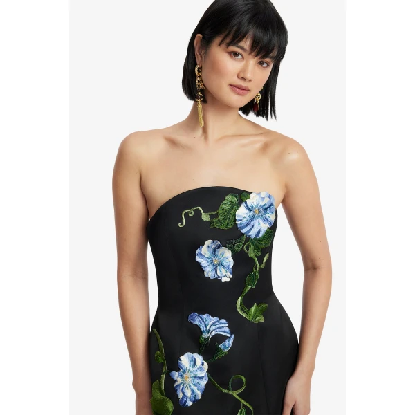 Leo Lin Zaria Appliqué Floral Bustier Mini Dress  - Leo Lin Dress - Australian Luxury Fashion - Shop at Luxury Shoes 