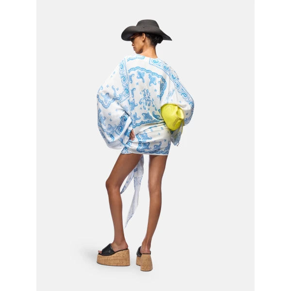 Attico light blue and white dress